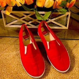 Red canvas  slip on Beach shoe